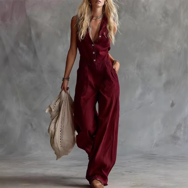 Virella™ – Sleeveless Button Jumpsuit