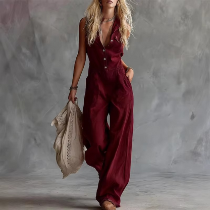 Virella™ – Sleeveless Button Jumpsuit